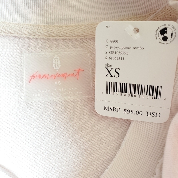 New FP Movement Ombre Metti Crew Papaya Punch Combo Pullover Sweatshirt NWT XS - Picture 11 of 14